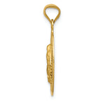 FJC Finejewelers 14k Yellow Gold Polished Bright Cut Lady Of Guadalupe Oval Charm