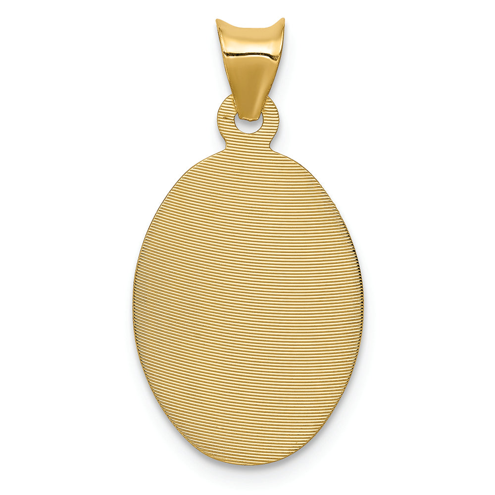 FJC Finejewelers 14k Yellow Gold Polished Bright Cut Lady Of Guadalupe Oval Charm