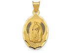 FJC Finejewelers 14k Yellow Gold Polished Bright Cut Lady Of Guadalupe Oval Charm