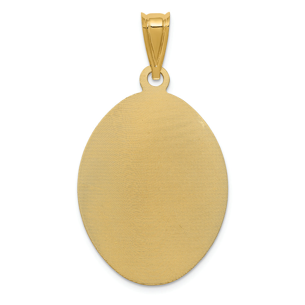 FJC Finejewelers 14k Yellow Gold Polished Bright Cut Lady Of Guadalupe Oval Charm