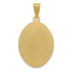 FJC Finejewelers 14k Yellow Gold Polished Bright Cut Lady Of Guadalupe Oval Charm