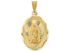 FJC Finejewelers 14k Yellow Gold Polished Bright Cut Lady Of Guadalupe Oval Charm
