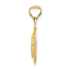 FJC Finejewelers 14k Yellow Gold with Rhodium Polished Bright Cut Lady Of Guadalupe Oval Charm