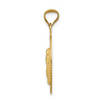 FJC Finejewelers 14k Yellow Gold with Rhodium Polished Bright Cut Lady Of Guadalupe Oval Charm