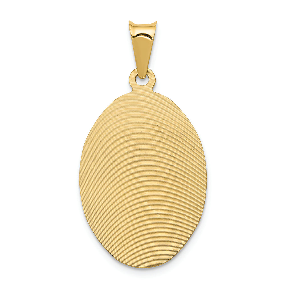 FJC Finejewelers 14k Yellow Gold with Rhodium Polished Bright Cut Lady Of Guadalupe Oval Charm
