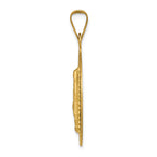 FJC Finejewelers 14k Yellow Gold with Rhodium Polished Bright Cut Lady Of Guadalupe Circle Charm