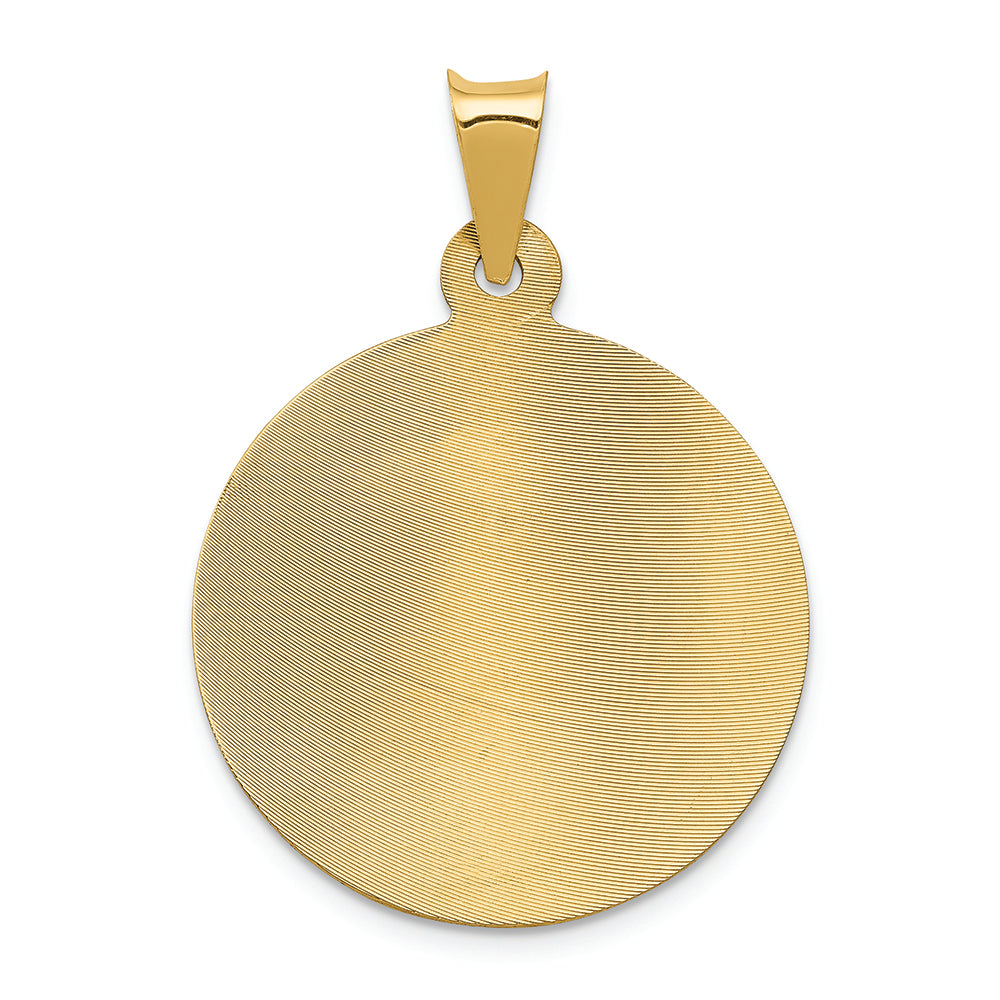 FJC Finejewelers 14k Yellow Gold with Rhodium Polished Bright Cut Lady Of Guadalupe Circle Charm
