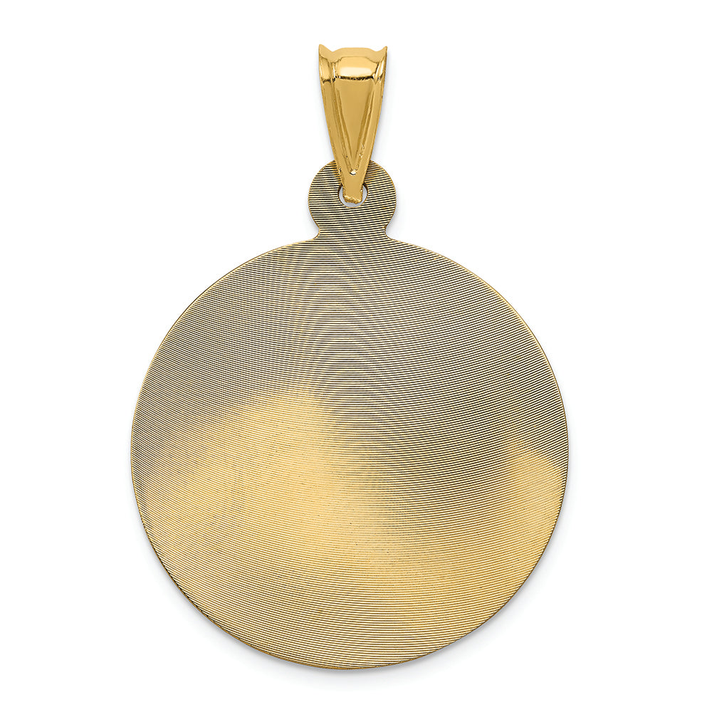 FJC Finejewelers 14k Yellow Gold with Rhodium Polished Bright Cut Lady Of Guadalupe Circle Charm