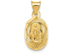 FJC Finejewelers 14k Yellow Gold Polished Bright Cut Lady Of Guadalupe Oval Charm