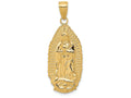 FJC Finejewelers 14k Yellow Gold Polished Guadalupe Oval Disc Engraved Charm