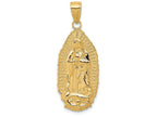 FJC Finejewelers 14k Yellow Gold Polished Guadalupe Oval Disc Engraved Charm
