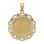 FJC Finejewelers 14k Yellow Gold Polished Miraculous Medal with Scallop Frame Charm