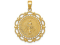 FJC Finejewelers 14k Yellow Gold Polished Miraculous Medal with Scallop Frame Charm