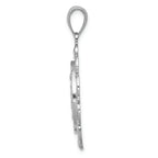 FJC Finejewelers 14k White Gold White Miraculous Medal with Scallop Frame Charm