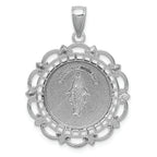 FJC Finejewelers 14k White Gold White Miraculous Medal with Scallop Frame Charm