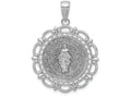 FJC Finejewelers 14k White Gold White Miraculous Medal with Scallop Frame Charm