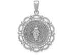 FJC Finejewelers 14k White Gold White Miraculous Medal with Scallop Frame Charm