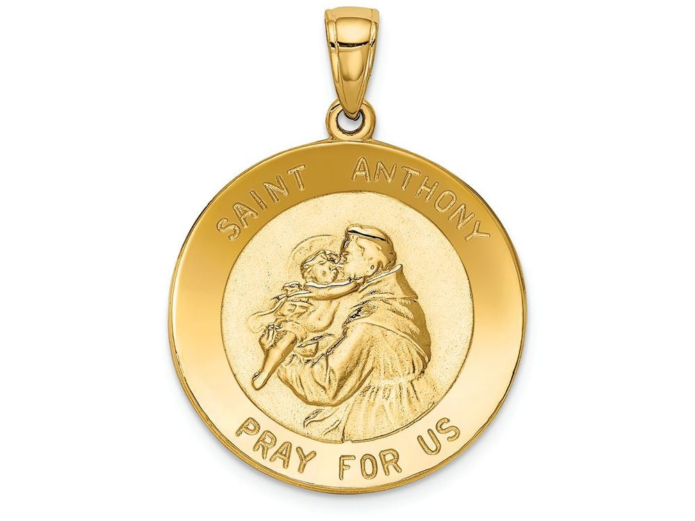 FJC Finejewelers 14k Yellow Gold Saint Anthony Large Round Medal Charm