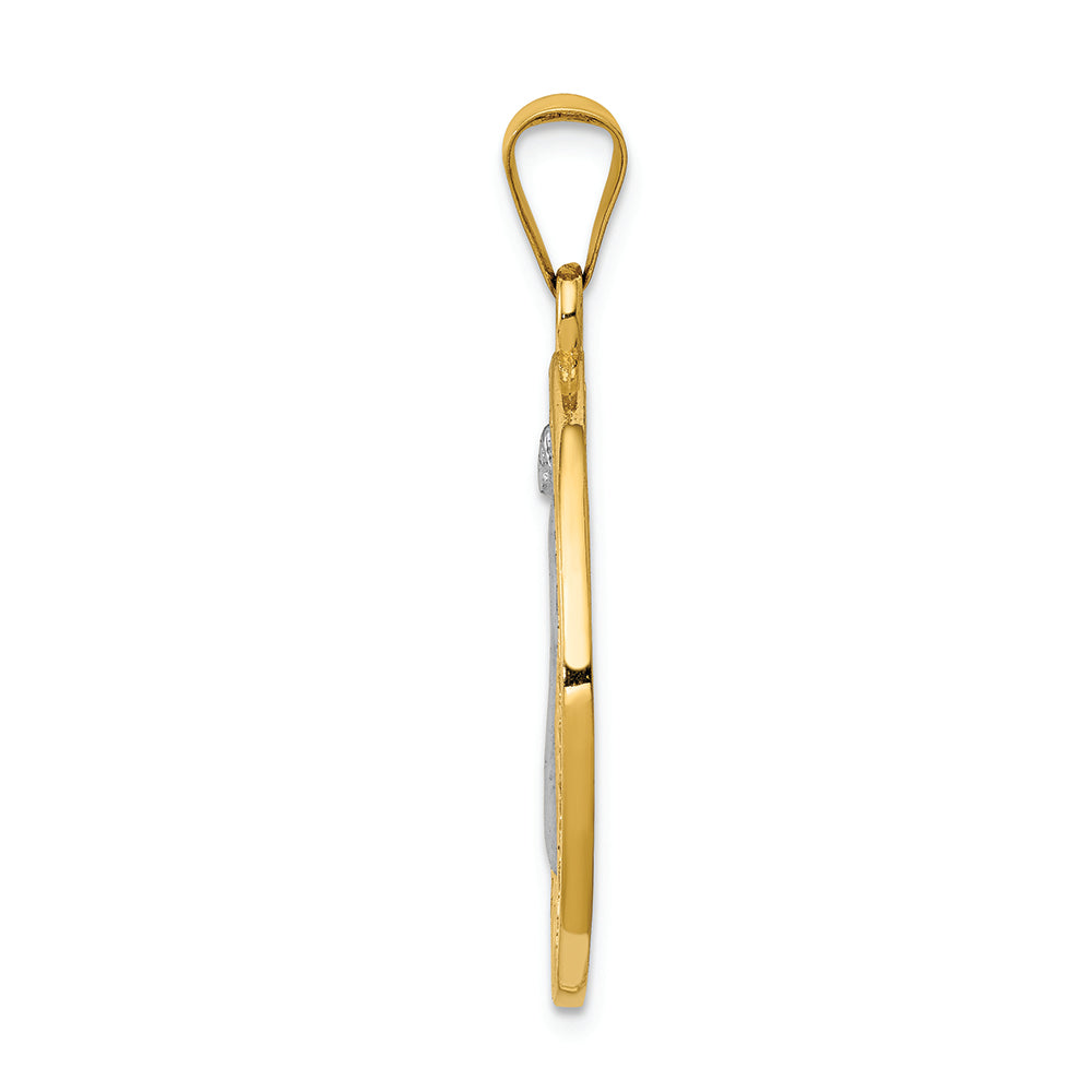 FJC Finejewelers 14k Yellow Gold with with Rhodium Circle St. Benedict Medal Charm