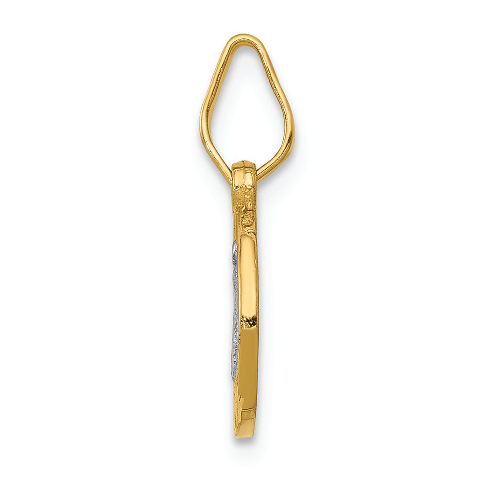 FJC Finejewelers 14k Yellow Gold with with Rhodium Circle St. Benedict Medal Charm