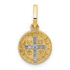 FJC Finejewelers 14k Yellow Gold with with Rhodium Circle St. Benedict Medal Charm