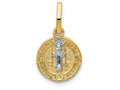 FJC Finejewelers 14k Yellow Gold with with Rhodium Circle St. Benedict Medal Charm