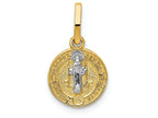 FJC Finejewelers 14k Yellow Gold with with Rhodium Circle St. Benedict Medal Charm