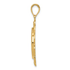 FJC Finejewelers 14k Yellow Gold Polished Satin Saint Michael Medal Charm