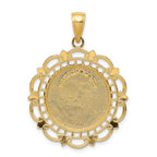 FJC Finejewelers 14k Yellow Gold Polished Satin Saint Michael Medal Charm