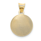 FJC Finejewelers 14k Yellow Gold And with Rhodium Polished And Bright Cut Baptism Circle Charm