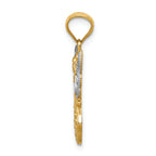 FJC Finejewelers 14k Yellow Gold with with Rhodium Polished Textured Angel Charm