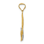 FJC Finejewelers 14k Yellow Gold with with Rhodium Satin Polished Bright Cut Girl Communion Charm