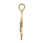 FJC Finejewelers 14k Two-tone Gold Polished Star Of David with Chai Charm
