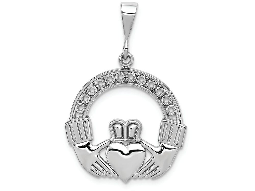 FJC Finejewelers 14k White Gold Claddagh Charm