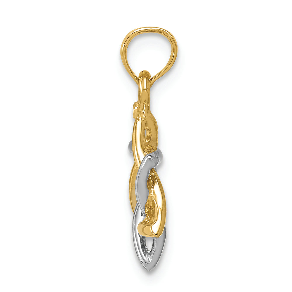FJC Finejewelers 14k Two-tone Gold Polished Star Of David Charm