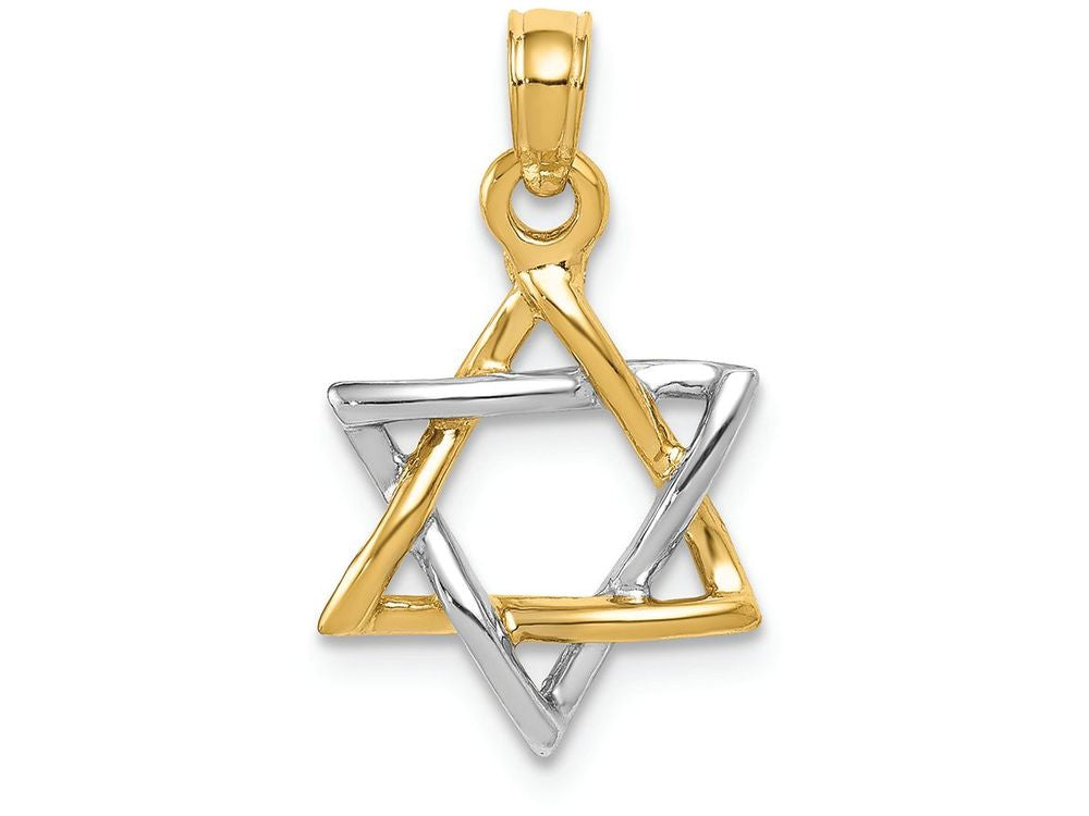 FJC Finejewelers 14k Two-tone Gold Polished Star Of David Charm