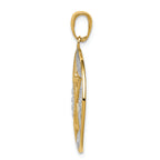 FJC Finejewelers 14k Yellow Gold with Rhodium Polished Jewish Star with Chai In Round Charm