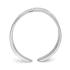 FJC Finejewelers 14k White Gold Polished Hearts Pattern Toe Ring