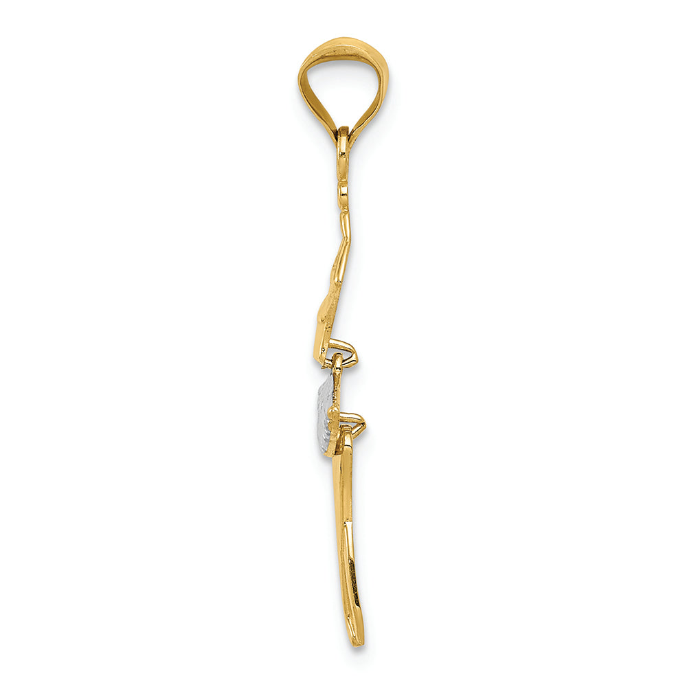 FJC Finejewelers 14k Yellow Gold with Rhodium Polished Moveable Dancer Charm