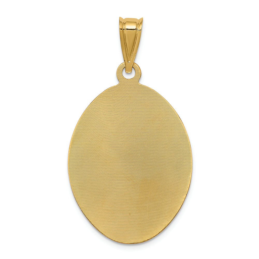 FJC Finejewelers 14k Yellow Gold with Rhodium Polished Bright Cut Lady Of Guadalupe Oval Charm