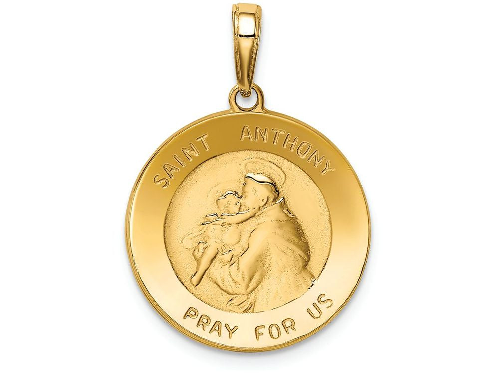 FJC Finejewelers 14k Yellow Gold Saint Anthony Small Round Medal Charm