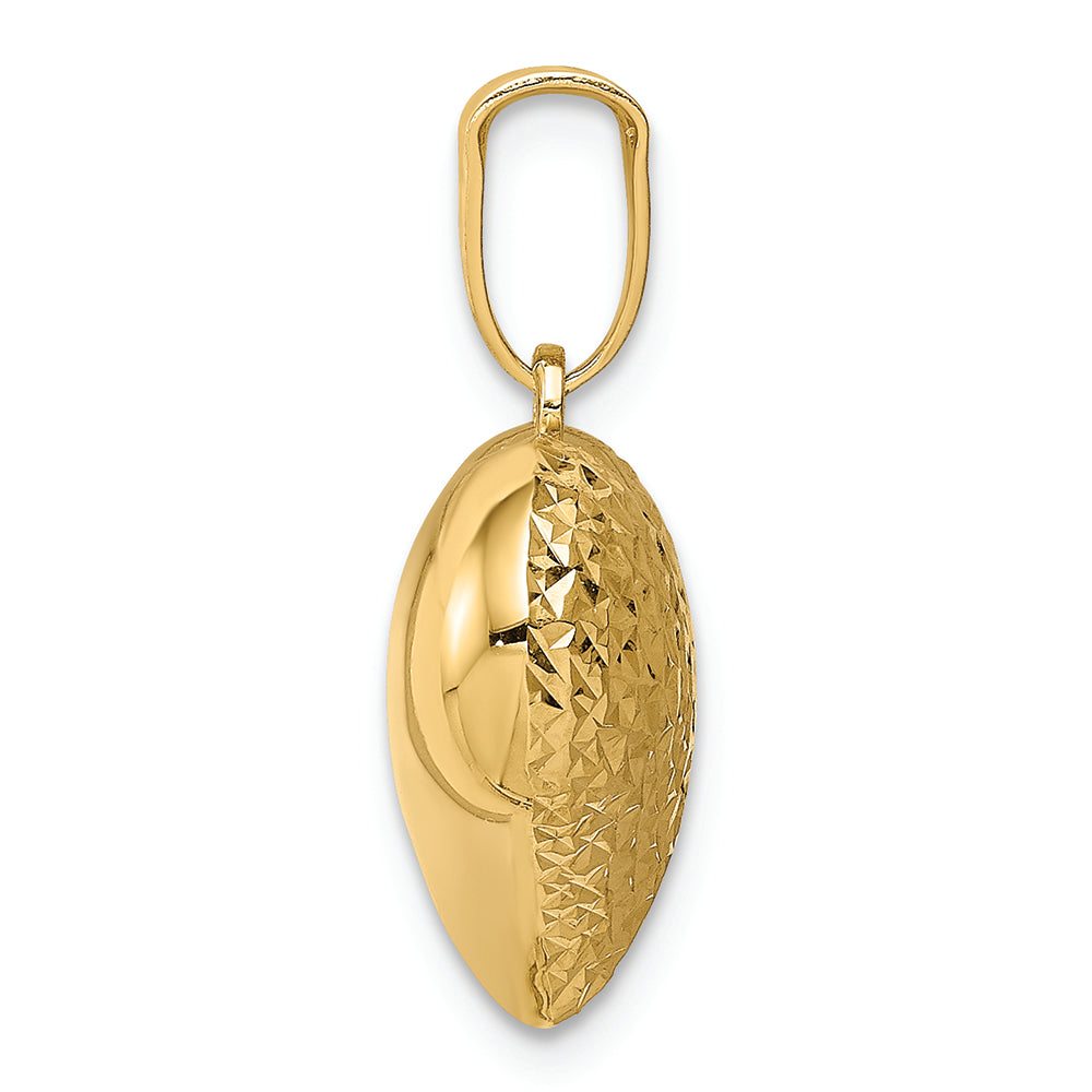 FJC Finejewelers 14k Yellow Gold Polished Bright Cut Puffed Heart Charm
