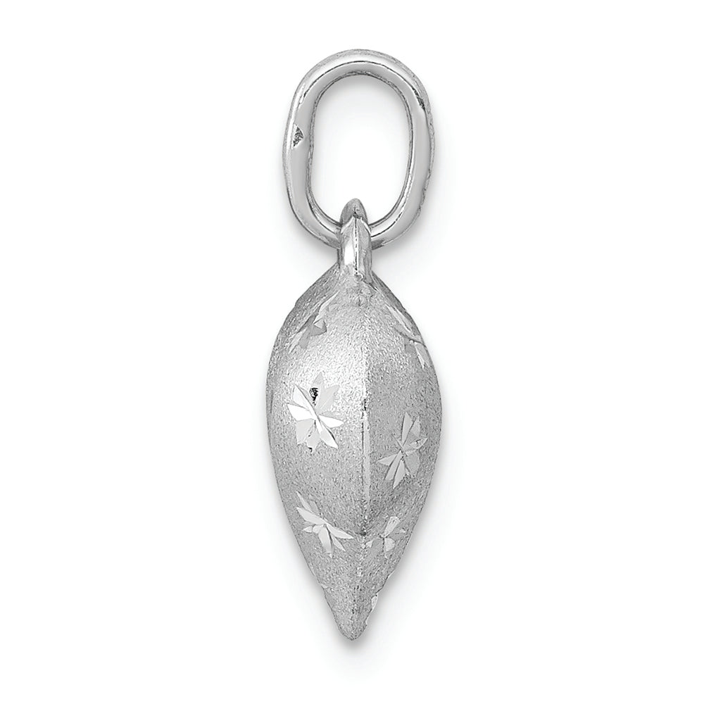 FJC Finejewelers 14k White Gold Satin Bright Cut Puffed Heart Charm