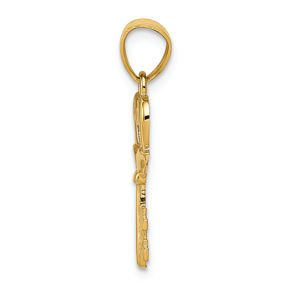 FJC Finejewelers 14k Yellow Gold Swans Key Charm