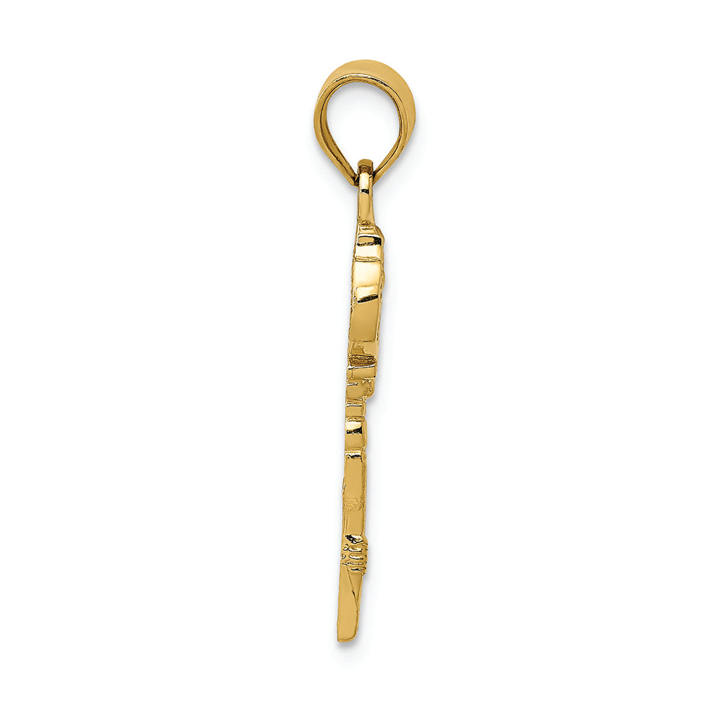 FJC Finejewelers 14k Yellow Gold Polished Fancy Key Charm