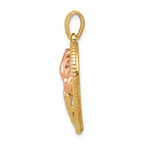 FJC Finejewelers 14k Yellow Rose Gold Polished Roses Basketweave Heart Charm