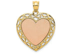 FJC Finejewelers 14k Two-tone Gold Polished And Satin Heart Charm