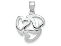 FJC Finejewelers 14k White Gold Polished Cut-out 3-heart Charm