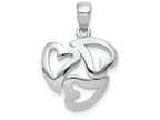 FJC Finejewelers 14k White Gold Polished Cut-out 3-heart Charm
