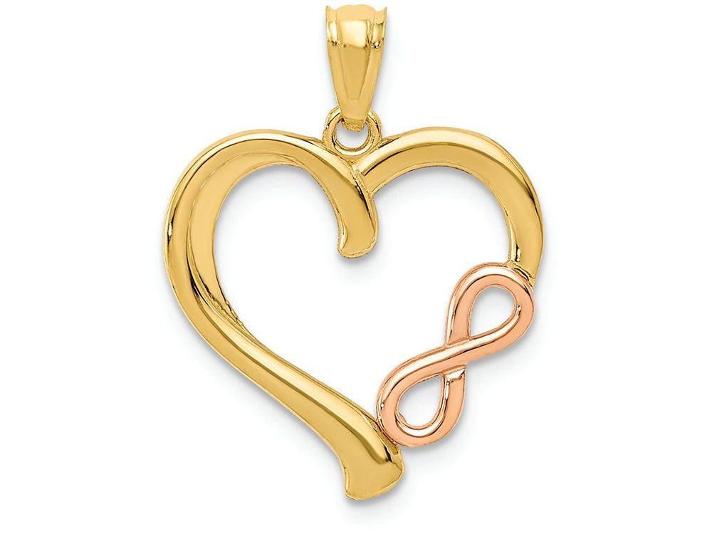 FJC Finejewelers 14k Yellow Rose Gold Polished Infinity Heart Charm